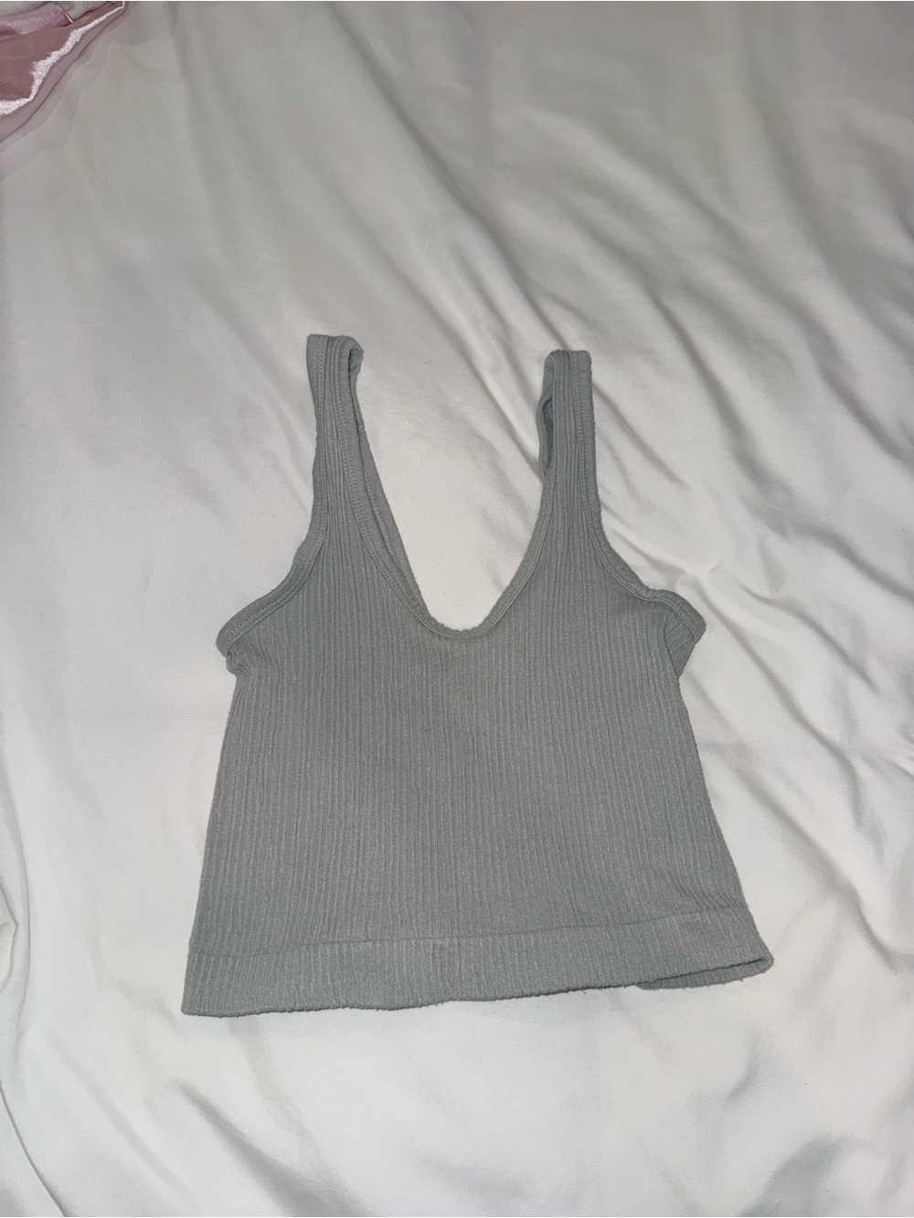 Urban Outfitters Light Gray Ribbed Scoop Tank